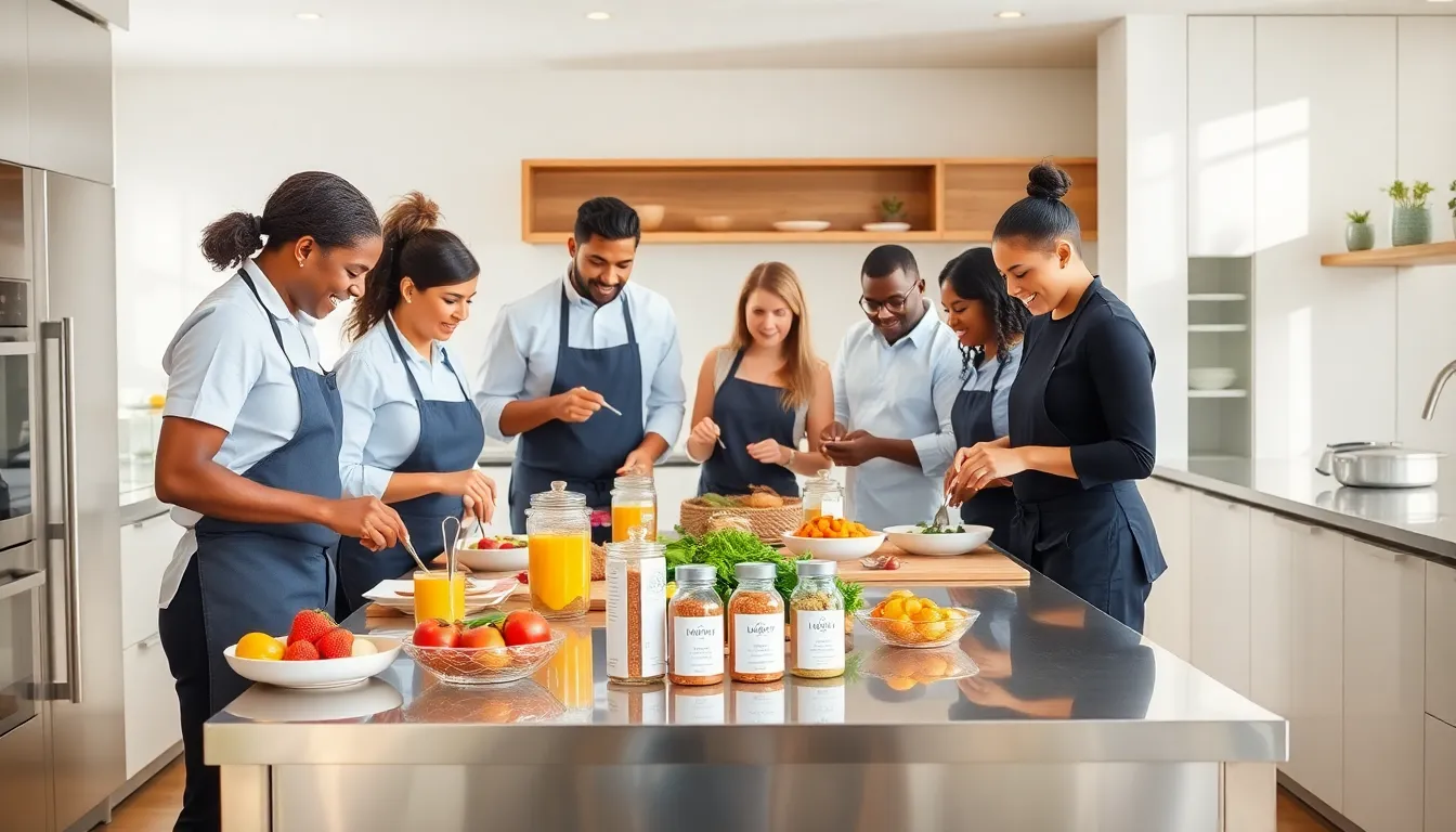 chefs experimenting with Dulcetsofy in a modern kitchen.